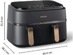 Philips Friggitrice ad Aria Serie 3000 NA352/00 - Doppio Cestello 9 L, 2750W, Nero/Oro - immagine 12