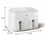 Philips Friggitrice ad Aria Serie 3000 NA353/10 - Doppio Cestello 9 L, 2750W, Bianco - immagine 3