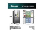 Hisense Frigorifero Americano 4 Porte RQ5P470SMIE - 460 L, Total No Frost, Libera Installazione, Classe E - immagine 3