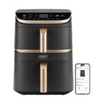 COSORI Friggitrice ad Aria Turbo Tower Pro Smart CSDC123SD - Cestello 10.8 L, Wi-Fi, 2630W, Nero/Oro