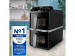Philips Friggitrice ad Aria Verticale Serie 4000 NA461/00 - Doppio Cestello con Finestra 10 L, 2750W, PFAS Free, Nero - immagine 3