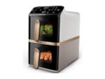 Philips Friggitrice ad Aria Verticale Serie 4000 NA462/80 Doppio Cestello con Finestra 10 L, 2750W, PFAS Free, Bianco