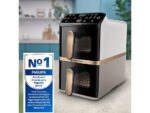 Philips Friggitrice ad Aria Verticale Serie 4000 NA462/80 Doppio Cestello con Finestra 10 L, 2750W, PFAS Free, Bianco - immagine 3