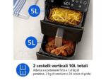 Philips Friggitrice ad Aria Verticale Serie 4000 NA462/80 Doppio Cestello con Finestra 10 L, 2750W, PFAS Free, Bianco - immagine 4