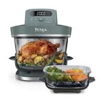 Ninja Friggitrice ad Aria Crispi Pro XL 7-in-1 AS101EUGY - Contenitore in Vetro 5.7 L, 2050W, Grigio
