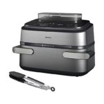 Philips Friggitrice ad Aria Serie 5000 Maxi NA565/02 - 9.5 L, Con Vapore, 2750W, PFAS Free, Inox/Nero