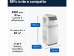 DE'LONGHI Pinguino PAC ES72 Classic Condizionatore Portatile 8300 BTU Monoblocco Classe A - immagine 2