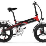 Lankeleisi G660 Bicicletta Elettrica Pieghevole Ruote 20'' Autonomia 30km Rosso