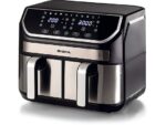 Ariete Friggitrice ad Aria Airy Fryer Dual Metal 4625/00 - 2 Cestelli 3.6 kg, Touch, 2100W, Nero/Silver