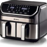 Ariete Friggitrice ad Aria Airy Fryer Dual Metal 4625/00 - 2 Cestelli 3.6 kg, Touch, 2100W, Nero/Silver