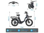 Hitway BK6S Plus Fat Bike Elettrica Pieghevole Smart 250W 1200Wh Ruote 20 Carbonio Nero - immagine 8