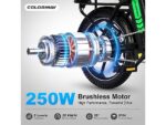 Colorway BK5S Bicicletta Elettrica Pieghevole 250W 36V 12Ah Ruote 16'' Carbonio - immagine 2