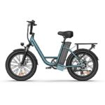 UrLife E20 Citybike Elettrica Pieghevole 500W Ruote 20'' 50km Autonomia Blu Nero