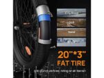 UrLife E20 Citybike Elettrica Pieghevole 500W Ruote 20'' 50km Autonomia Blu Nero - immagine 5