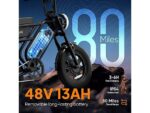 UrLife T16 Citybike Elettrica Pieghevole Ruote 16'' 120km Autonomia Nero - immagine 4