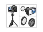 Wigento Gabbia di Supporto con Maniglia e Staffa per DJI Osmo Action 6 Nero - immagine 2