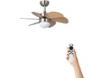 Cool Breeze 74867-9-97 Ventilatore a Soffitto con Luce Dimmabile 6 Velocità Argento