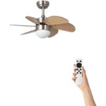 Cool Breeze 74867-9-97 Ventilatore a Soffitto con Luce Dimmabile 6 Velocità Argento