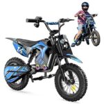iScooter A14 Motocicletta Elettrica per Bambini a Partire da 8 Anni Blu
