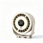 Sunora Mini Ventilatore Turbo da Tavolo Portatile con Schermo LED e Batteria Marrone