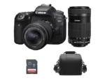 Canon EOS 90D Kit Doppio Zoom 18-55mm + 55-250mm IS STM + Borsa + SD 16GB Nero