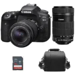Canon EOS 90D Kit Doppio Zoom 18-55mm + 55-250mm IS STM + Borsa + SD 16GB Nero