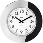 Alessi Momento Orologio da Parete di Design 40x40 cm in Metallo Cromato con Display LCD